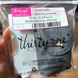 New Thirty One Snap to It Pouch charcoal gray color